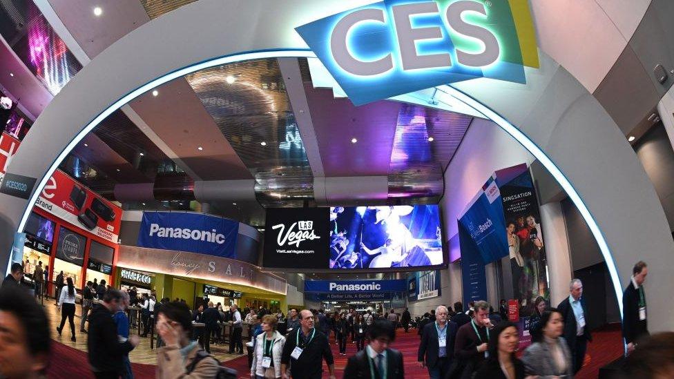 Attendees walk through the Las Vegas Convention Center January 10, 2020