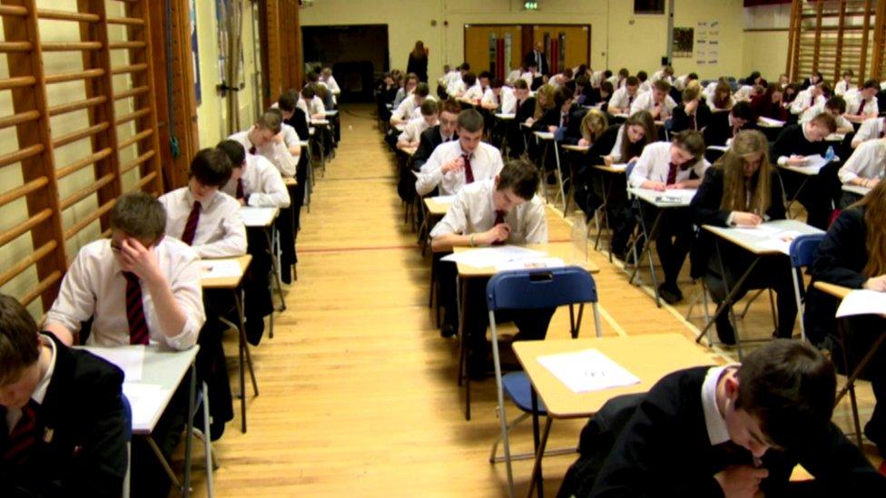 Pupils sitting exams