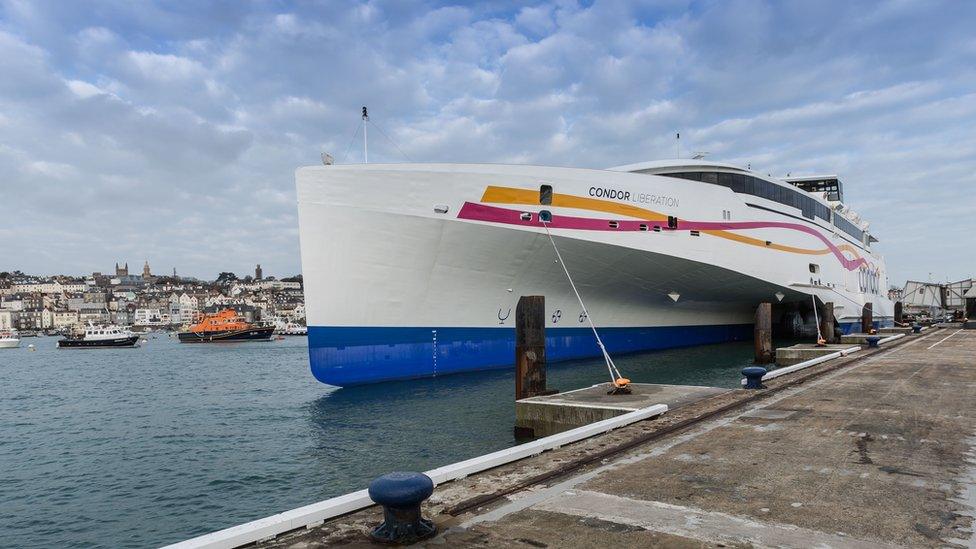 Condor Liberation in Guernsey's St Peter Port Harbour