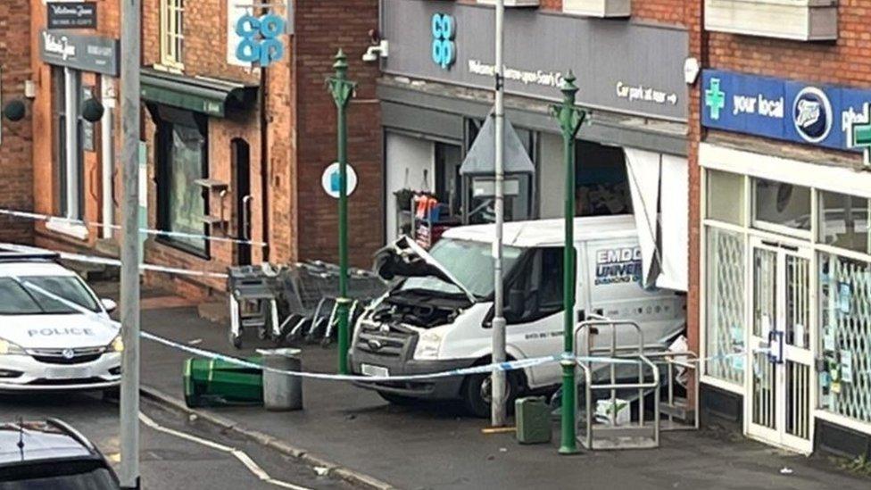 A van was seen parked in the Co-op store in High Street in Barrow upon Soar