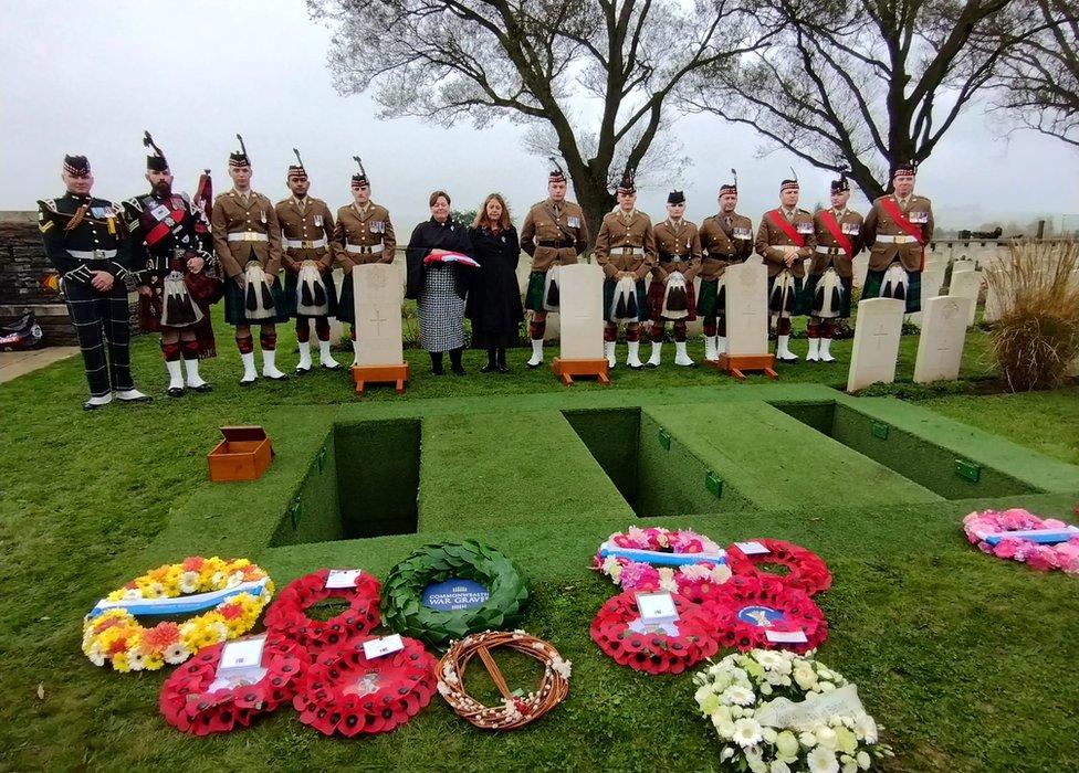 Lance Serjeant Robert Brand was buried at the Commonwealth War Graves Commission's Messines Ridge Cemetery in Belgium