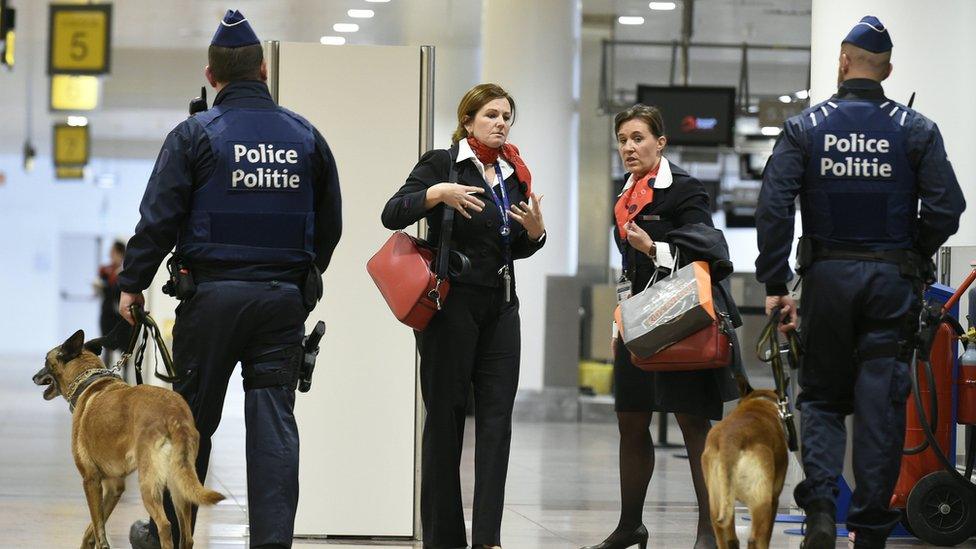 Police patrol Brussels airport