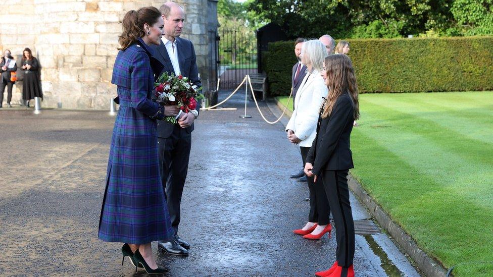 William and Kate speak to actor Tipper Seifert-Cleveland