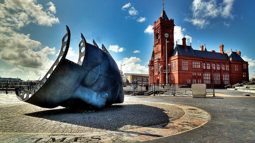 The Merchant Seaman's Memorial in Cardiff Bay