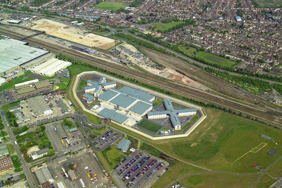 An aerial view of Peterborough prison