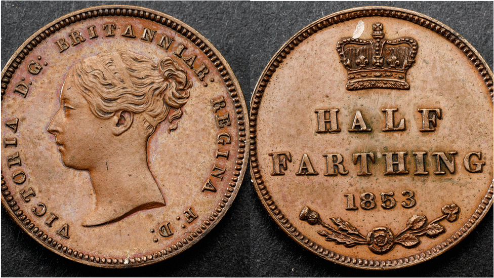 A half farthing from 1853