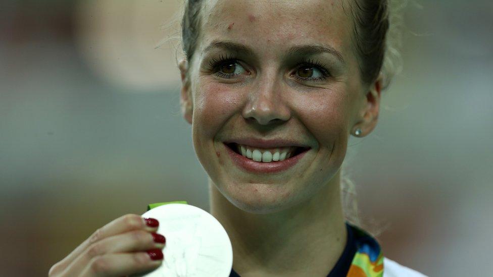 Becky James with silver medal