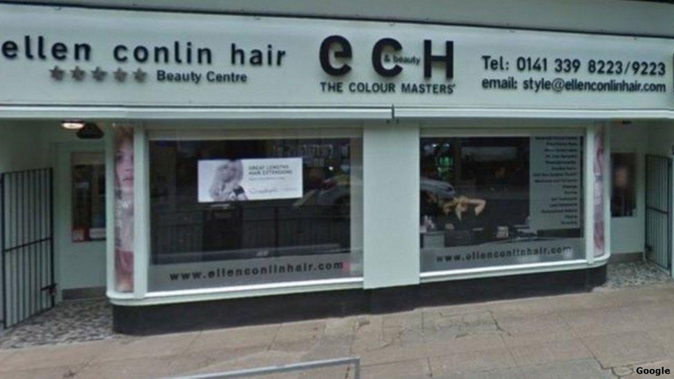 Ken Main's hairdressing business.