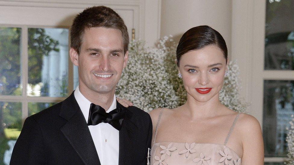 Evan Spiegel and girlfriend Miranda Kerr