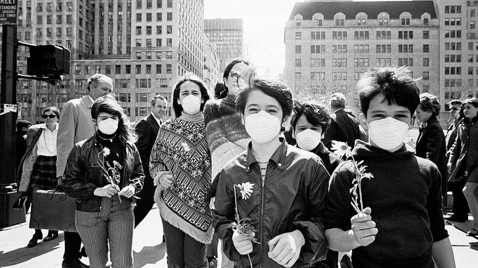 1970: Earth Day protests in New York.