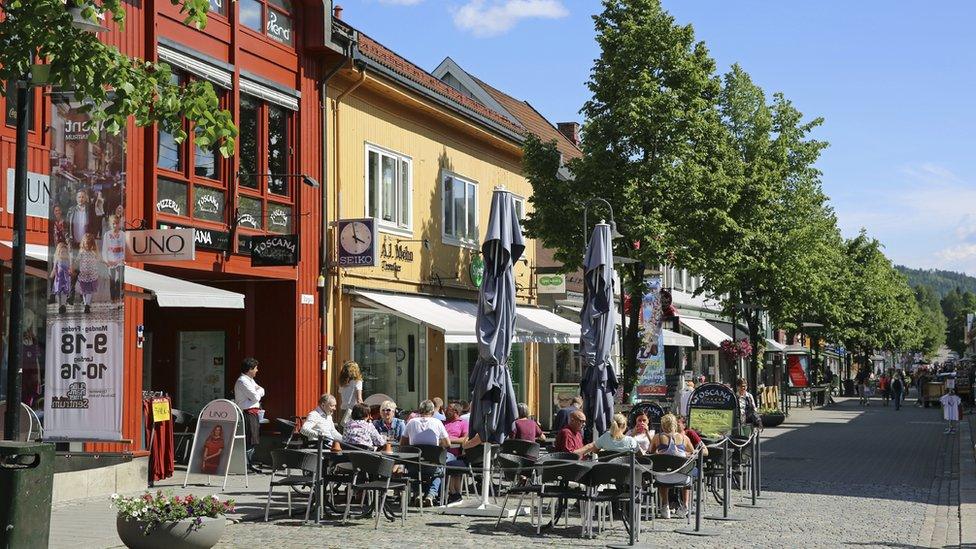 Street scene in Lillehammer, Norway