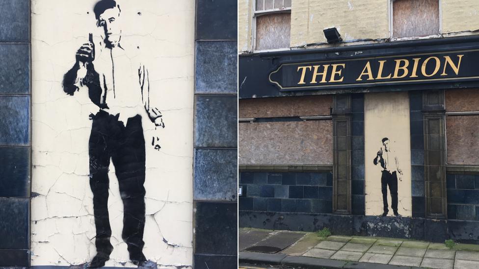 Graffiti on Albion pub in Grimsby