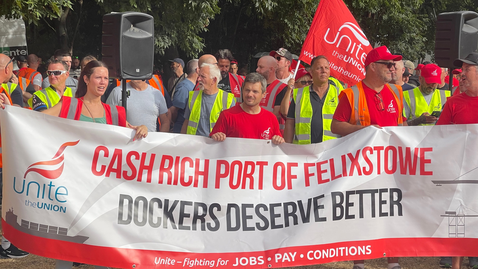 Felixstowe picket line