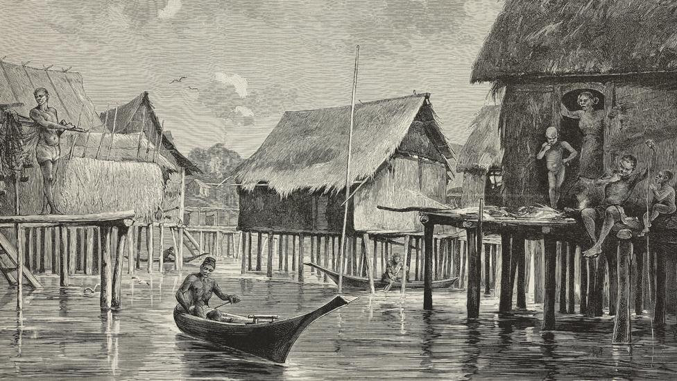 Artist impression from 1884