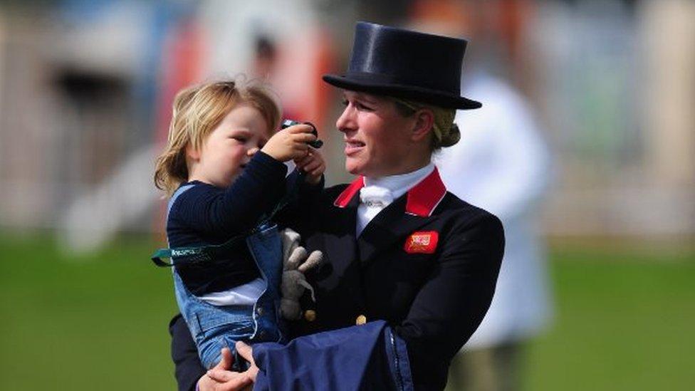 Zara Phillips and Mia Tindall at the Badminton Horse Trials in May 2016