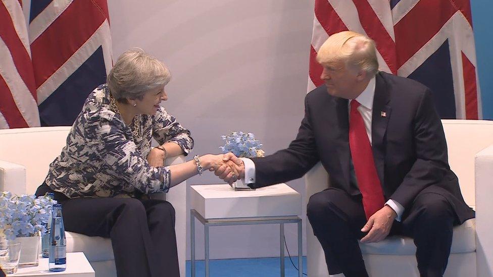 Theresa May and Donald Trump at the G20