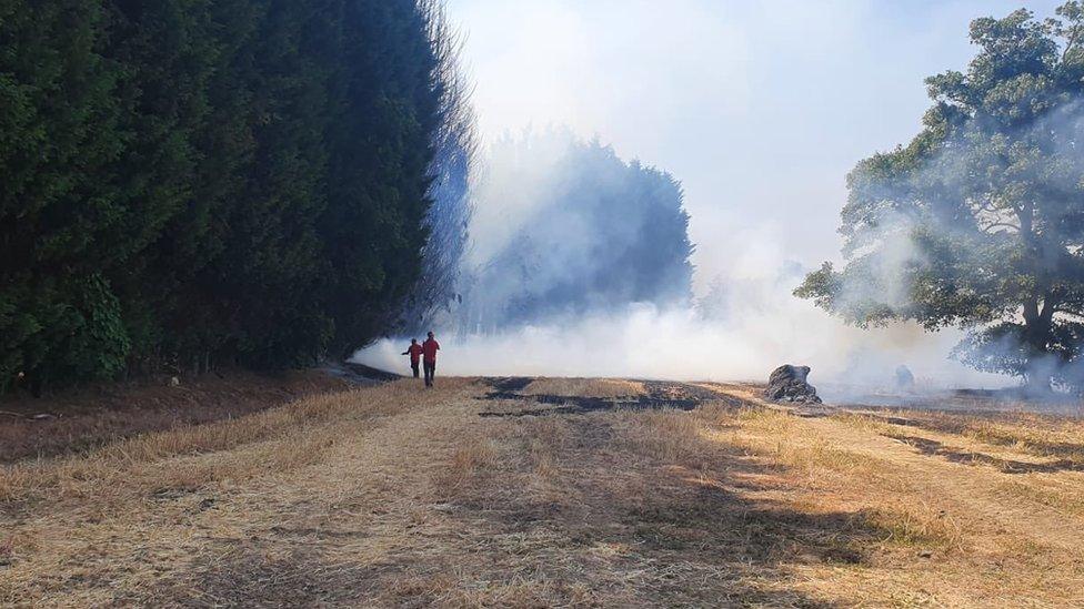 Land on fire in Doncaster