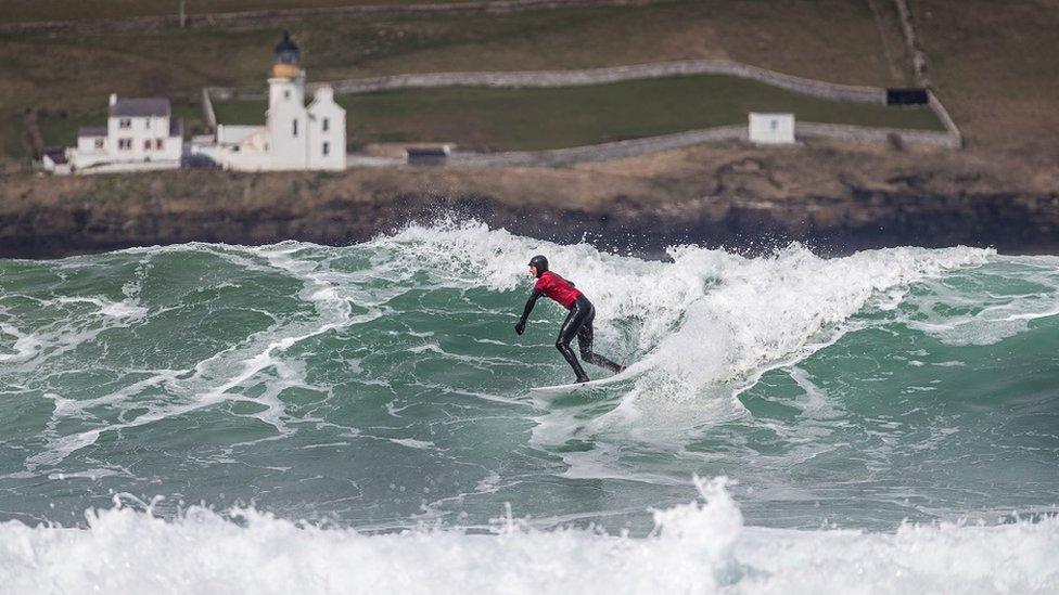 Surfing at Thurso