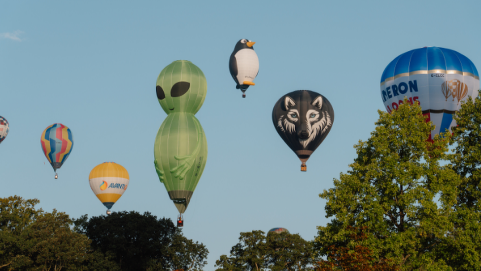 Hot air balloons in the sky