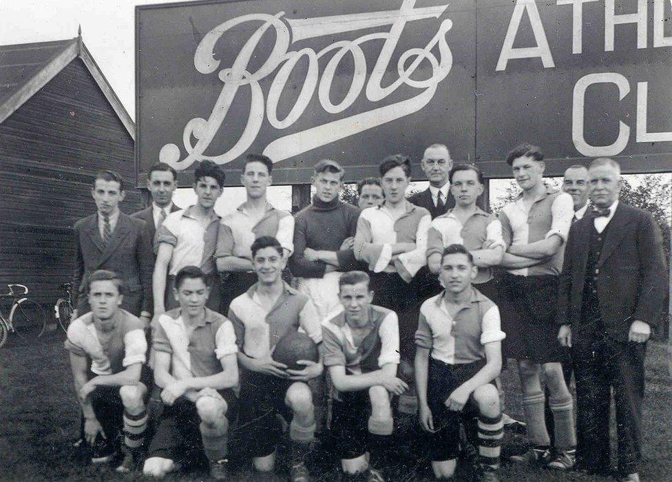 Photograph of Boots football team from the middle of the 20th Century