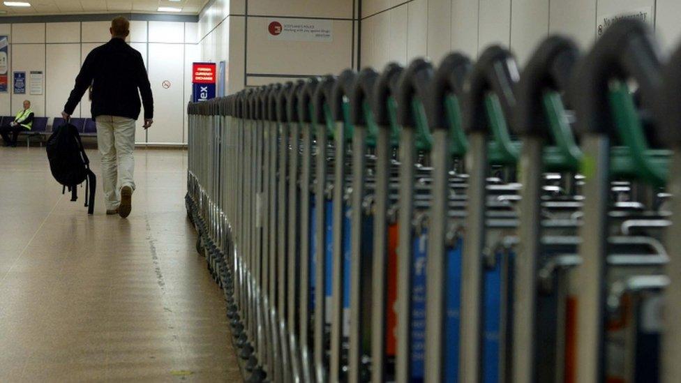 Trolleys ate Glasgow Airport