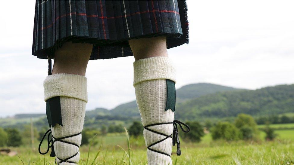 A traditional woollen kilt