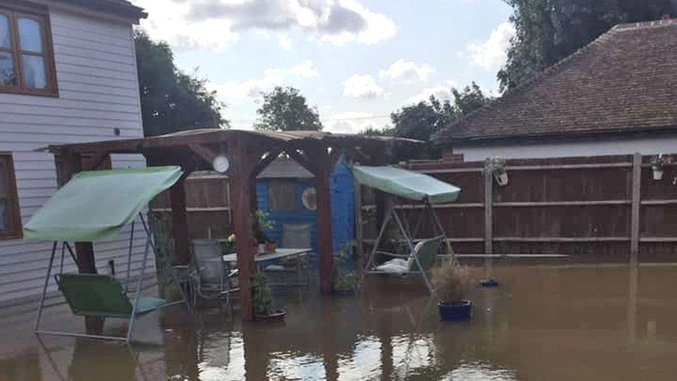 Sharon Jackson's house in flood water