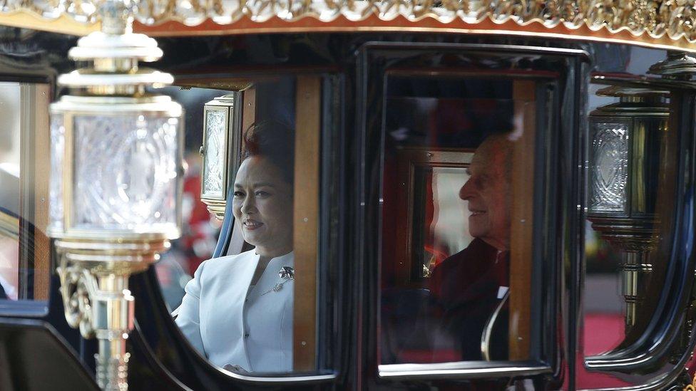 Prince Philip, Duke of Edinburgh and China's First Lady Peng Liyuan