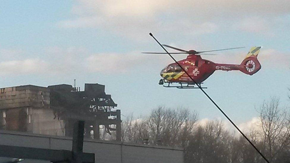 Air ambulance at Didcot Power Station