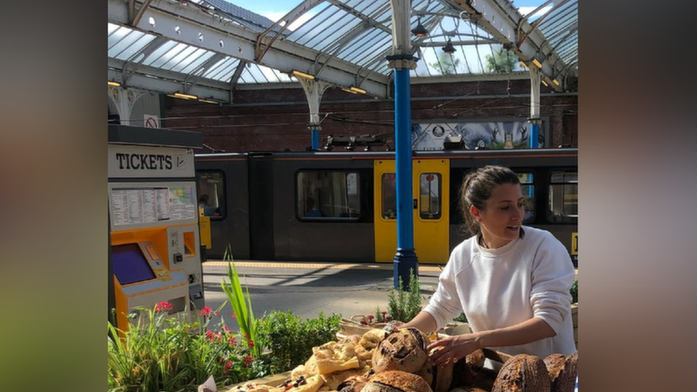 Angelika Taic at her The Sustenance Society bakery stall in Whiltey Bay Station