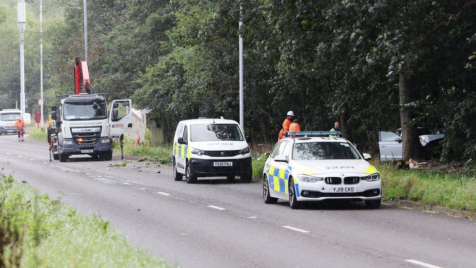 Scene of fatal crash on Leeds ring road in which two people died