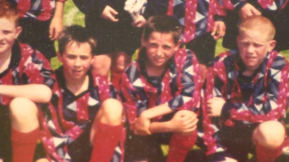 Joe Allen in his school football team