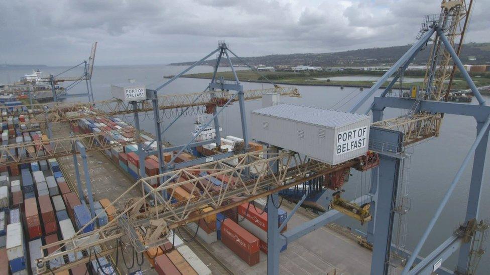 Shipping containers at Port of Belfast