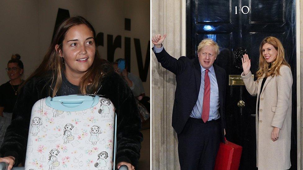 Jacqueline Jossa and Boris Johnson and Carrie Symonds