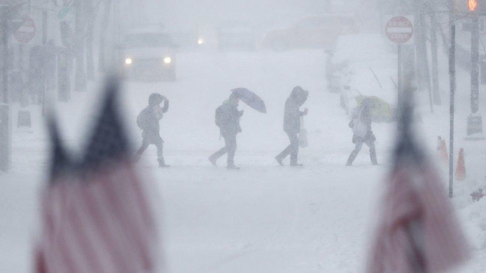 Commuters braved the cold in Hoboken, New Jersey