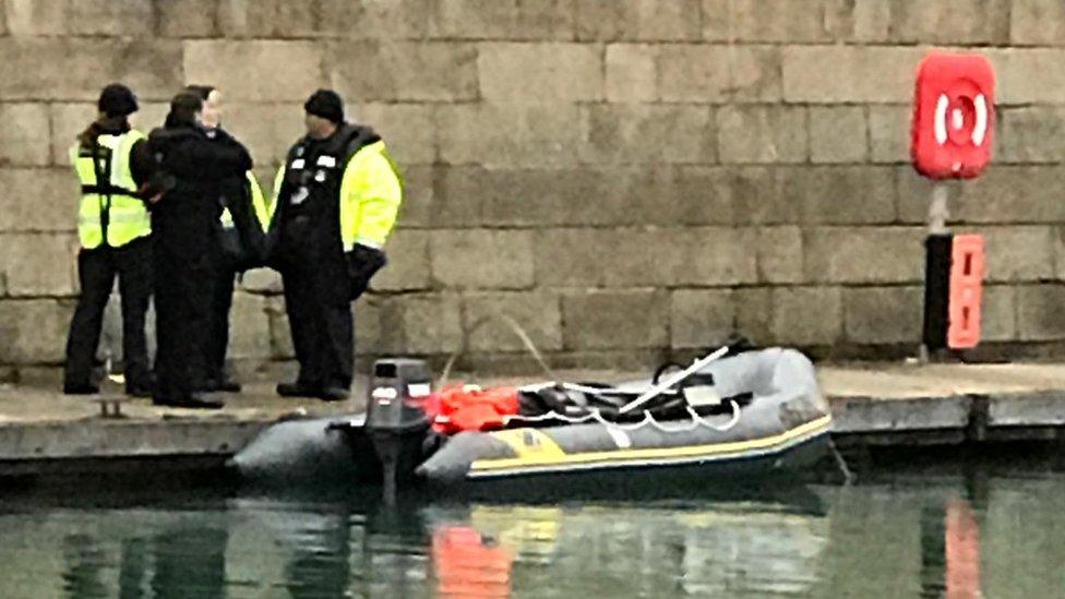 The dinghy was taken to Dover Harbour