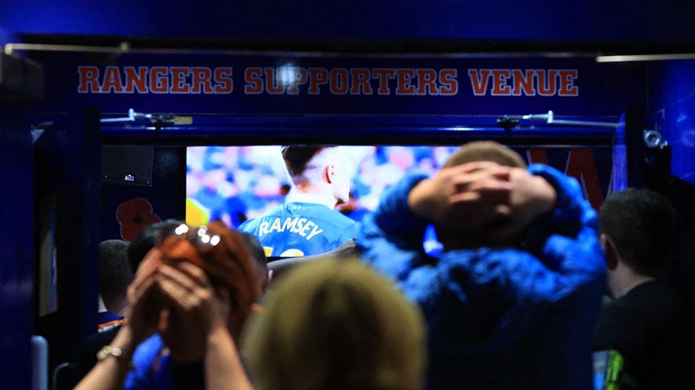 Rangers fans in Glasgow pub