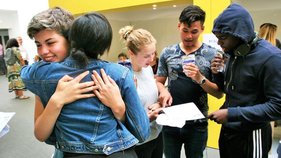 Pupils find out A-level results at school