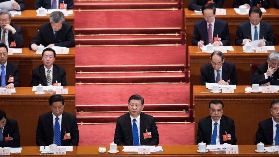 China's President Xi Jinping (C) attends the fourth plenary session of the National People's Congress (NPC)