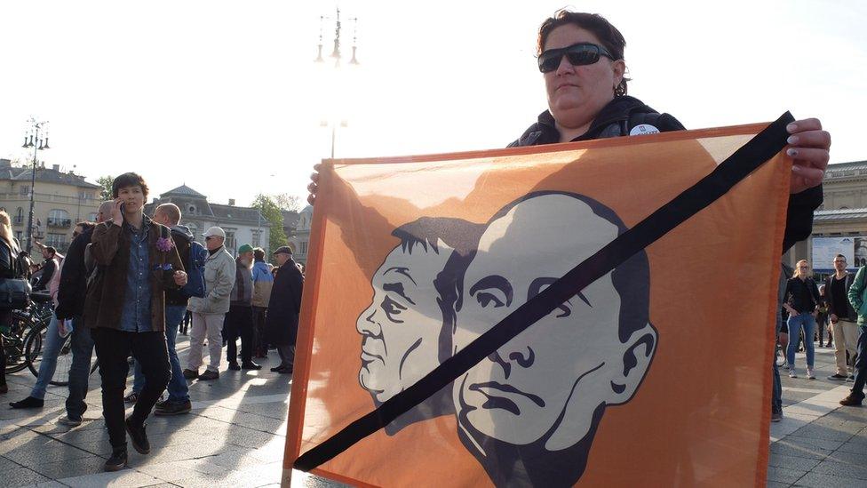 Protest at Heroes Square, Budapest