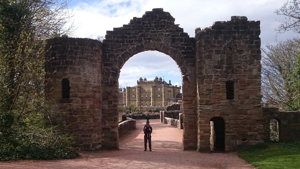 Simon Goodall with a Google Street View camera at Culzean Castle