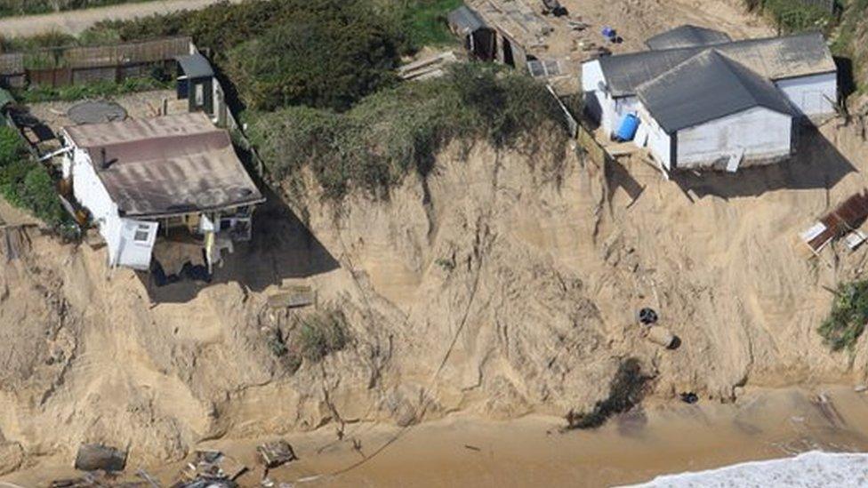 Homes in Hemsby falling into the sea