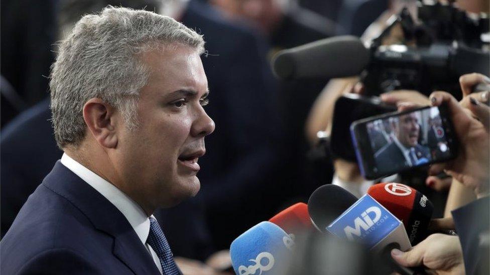 President Ivan Duque attends the inauguration ceremony of incoming Panamanian President Laurentino Cortizo at the Atlapa Convention Center in Panama City, Panama, 01 July 2019