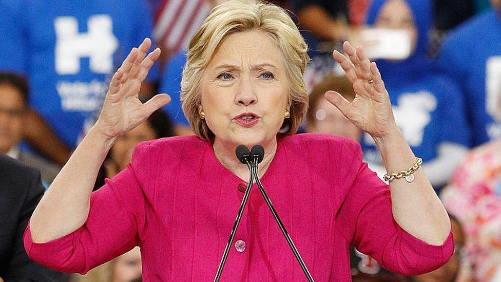 Hillary Clinton speaks at a rally in Philadelphia following the Democratic National Convention.