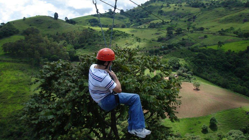 Ricardo Shimosakai ziplining