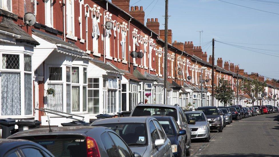 Terraced street in Balsall Heath, Birmingham