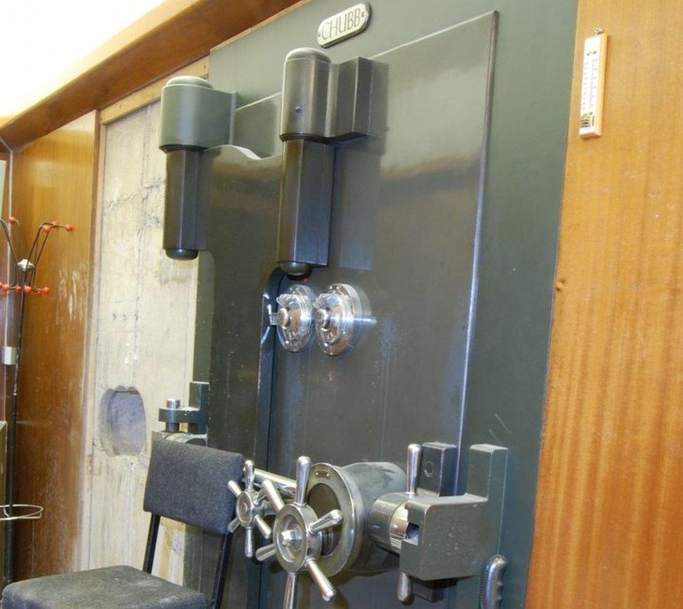 Vault door at Hatton garden Safe Deposit