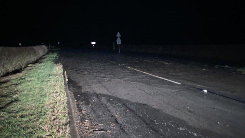 Standing water on North Yorkshire road