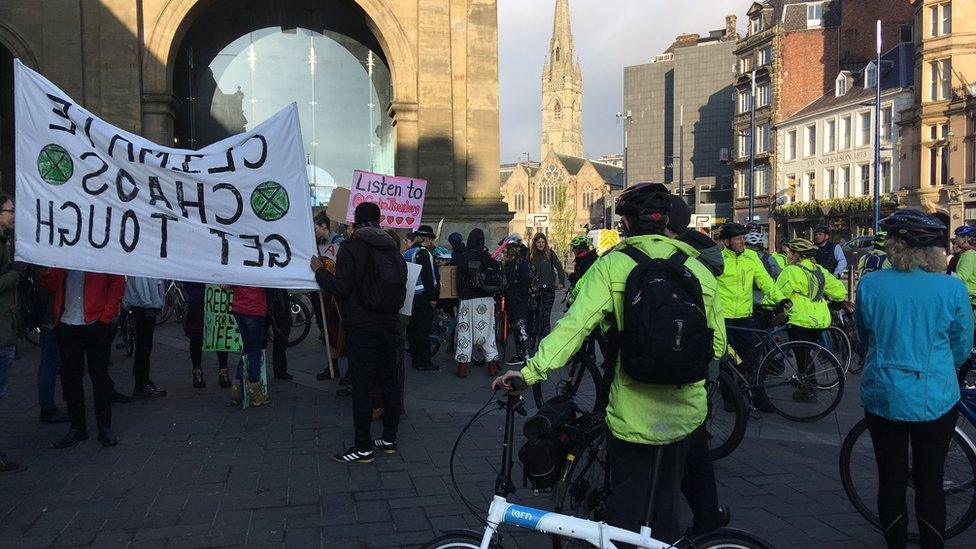 Extinction Rebellion protest in Newcastle