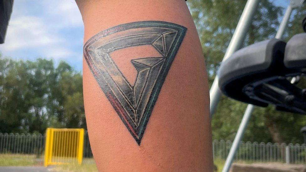 Matt Jones' gladiator tattoo